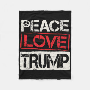 Trump Re-election Peace Love Trump Fleece Blanket