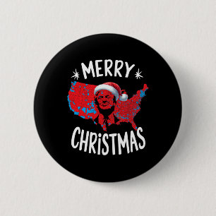Trump Red Election Map Merry Christmas Trump Winne 6 Cm Round Badge