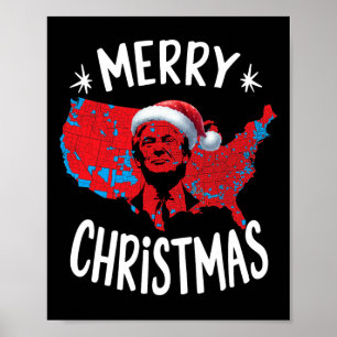 Trump Red Election Map Merry Christmas Trump Winne Poster