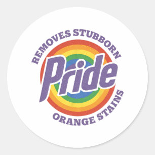 Trump Remove Stubborn Orange Stains Pride Month Re Classic Round Sticker