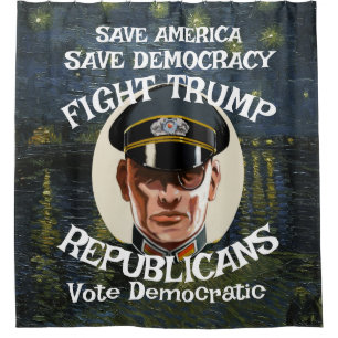 Trump Republican FW FV Party Retirement Wedding WH Shower Curtain