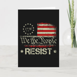Trump Resist And Protest Distressed Us Flag Resist Card