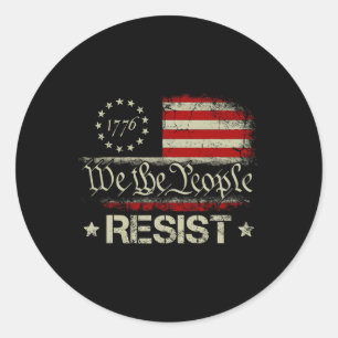 Trump Resist And Protest Distressed Us Flag Resist Classic Round Sticker