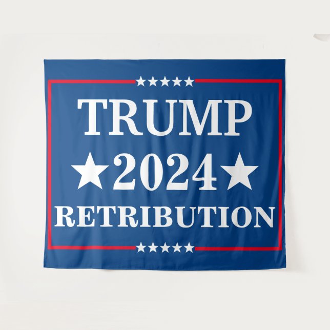 Trump Retribution 18" x 24" Yard Sign with H Frame Tapestry (Front (Horizontal))