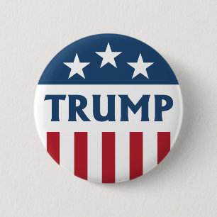 TRUMP Retro Campaign Design Stars & Stripes Flag 6 Cm Round Badge