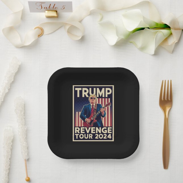 Trump Revenge Tour 2024 Political Election 2024 Paper Plate (Wedding)