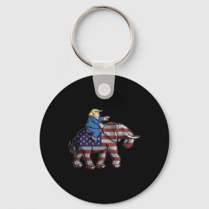 Trump Riding Elephant Republicans Shirt Gift Key Ring