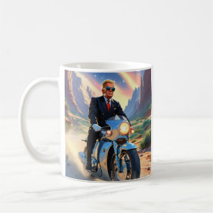 Trump riding Motorcycle Beautiful rd Southwest USA Coffee Mug