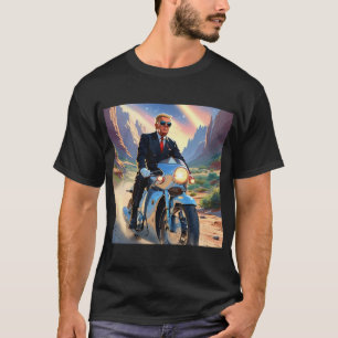 Trump riding Motorcycle Beautiful rd Southwest USA T-Shirt