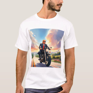 Trump Riding Motorcycle US Capitol Washington DC T-Shirt