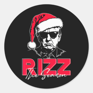 Trump Rizz The Season Christmas Funny Donald Trump Classic Round Sticker