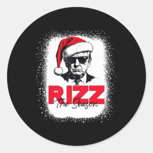 Trump Rizz The Season Christmas Funny Donald Trump Classic Round Sticker