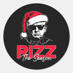Trump Rizz The Season Funny Trump 2024 Xmas Pink S Classic Round Sticker