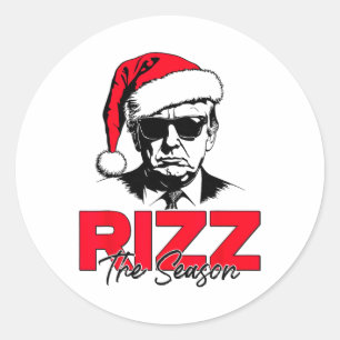 Trump Rizz The Season Funny Trump 2024 Xmas Pink S Classic Round Sticker