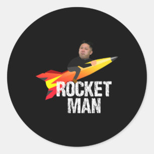 Trump Rocket Man Kim Jong Un North Korea Funny Classic Round Sticker