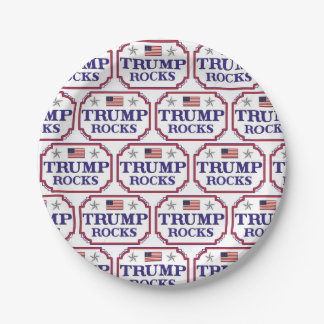 Trump Rocks Paper Plate