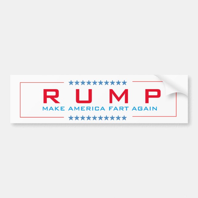 Trump, "Rump" parody, make america fart sticker (Front)