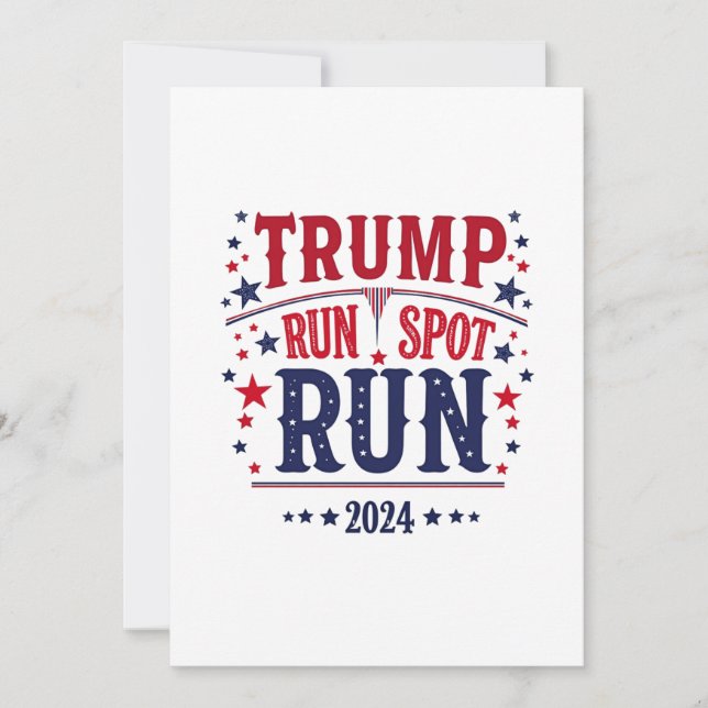 Trump Run Spot Run Funny Election Debate  Invitation (Front)