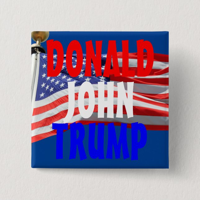 Trump Running for President American Flag Button (Front)