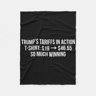 Trump’s Tariffs In Action Funny Political Anti Tar Fleece Blanket