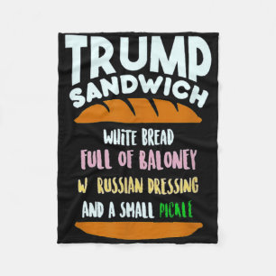 Trump Sandwich Small Pickle Political Sarcasm Fleece Blanket