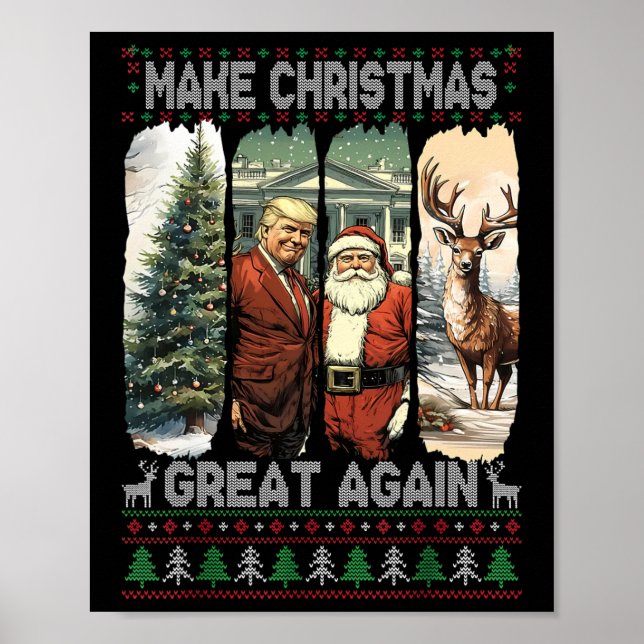 Trump Santa 47th President Make Christmas Great Ag Poster (Front)