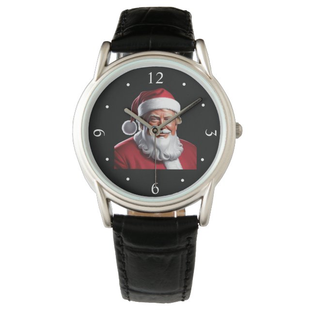 Trump Santa Christmas: Festive Patriotic Design Watch (Front)