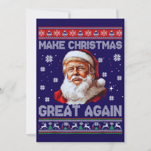 Trump Santa Claus Hat Make Christmas Great Again Holiday Card