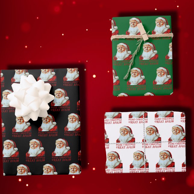 Trump Santa Claus | Make Christmas Great Again Wrapping Paper Sheet (Creator Uploaded)