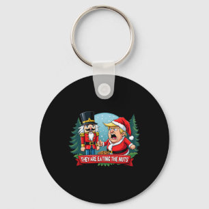 Trump Santa Claus With Nutcracker They Are Eating Key Ring