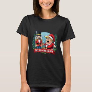 Trump Santa Claus With Nutcracker They Are Eating T-Shirt