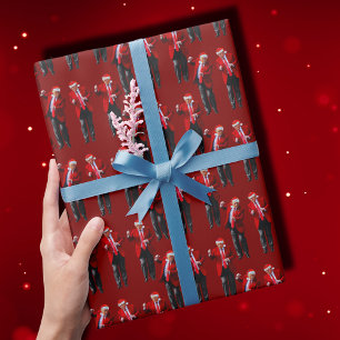 Trump Santa Hat Dance Christmas   Trump Dance Red Wrapping Paper