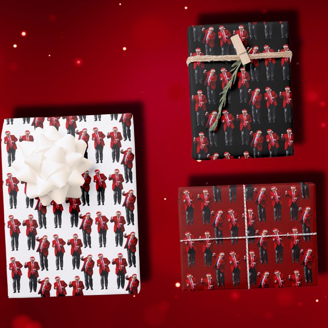 Trump Santa Hat Dance Christmas | Trump Dancing Wrapping Paper Sheet (Creator Uploaded)