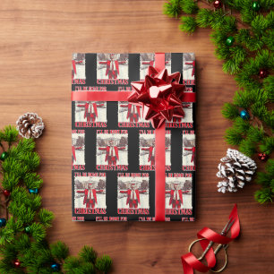 Trump Santa Hat I'll Be Home for Christmas Wrapping Paper