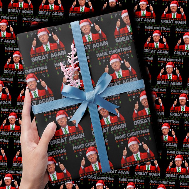 Trump Santa Hat | Make Christmas Great Again Wrapping Paper (Creator Uploaded)