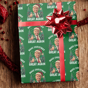 Trump Santa Hat Make Christmas Great Again Wrapping Paper
