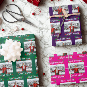 Trump Santa Hat   Trump Make Christmas Great Again Wrapping Paper Sheet