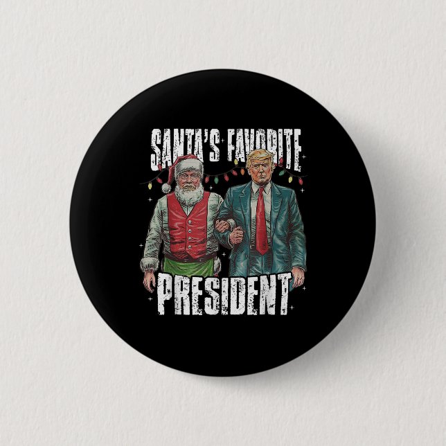 Trump Santa's Favourite President  6 Cm Round Badge (Front)