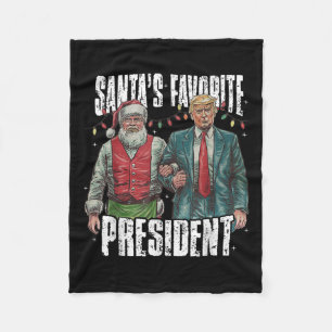 Trump Santa's Favourite President Fleece Blanket
