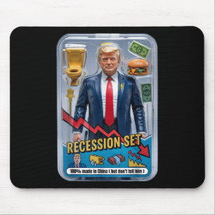 Trump Satire Survived Recession Box Set Action Fig Mouse Pad
