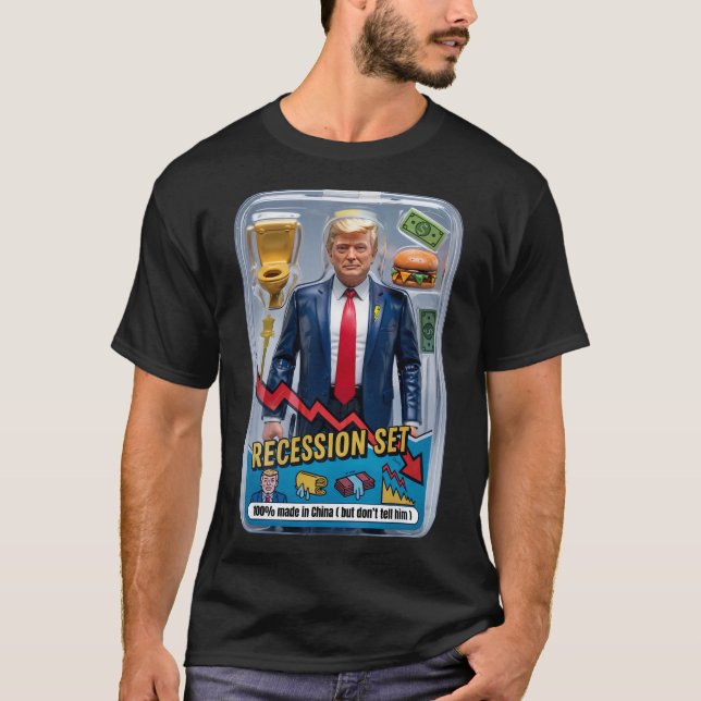 Trump Satire Survived Recession Box Set Action Fig T-Shirt (Front)