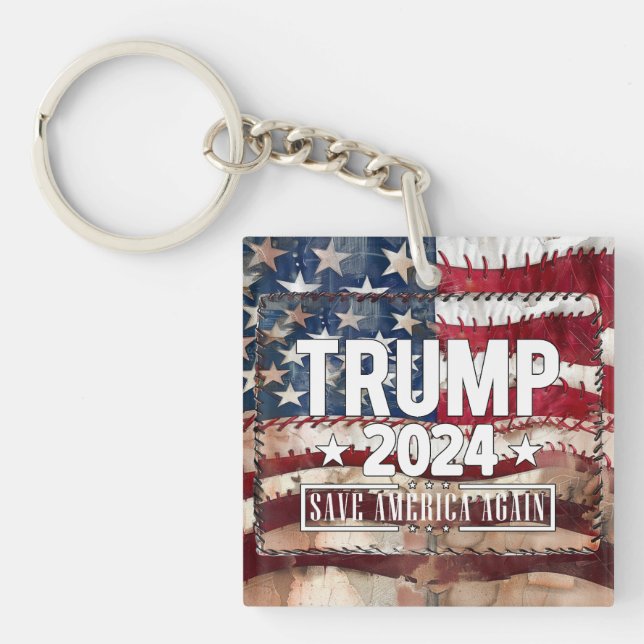 Trump! save America again. Key Ring (Front)