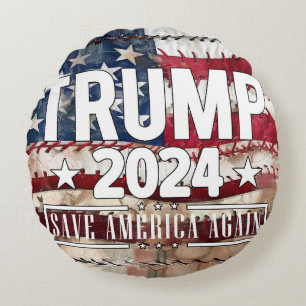 Trump! save America again. Round Cushion