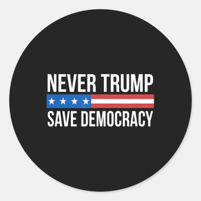 Trump - Save Democracy -  Classic Round Sticker (Front)