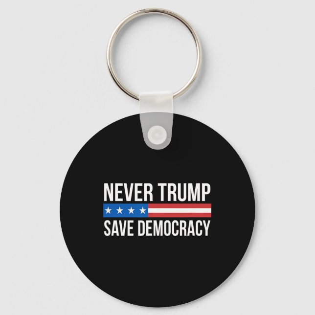 Trump - Save Democracy -  Key Ring (Front)