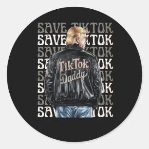 Trump Save Tiktok  Classic Round Sticker