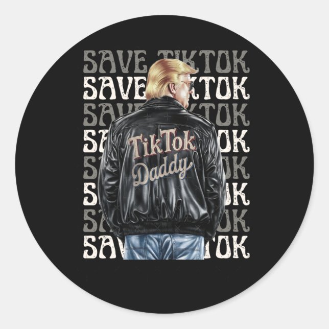 Trump Save Tiktok  Classic Round Sticker (Front)