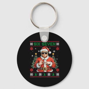 Trump Says 67 Meme Six Seven Funny Ugly Christmas Key Ring