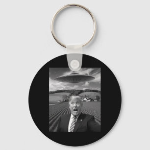 Trump Selfie With Alien Ufo Funny Trump Gifts For  Key Ring