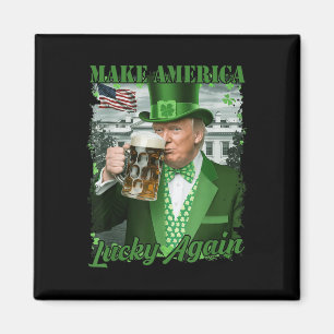 Trump Shamrock Make America Lucky Again St Magnet
